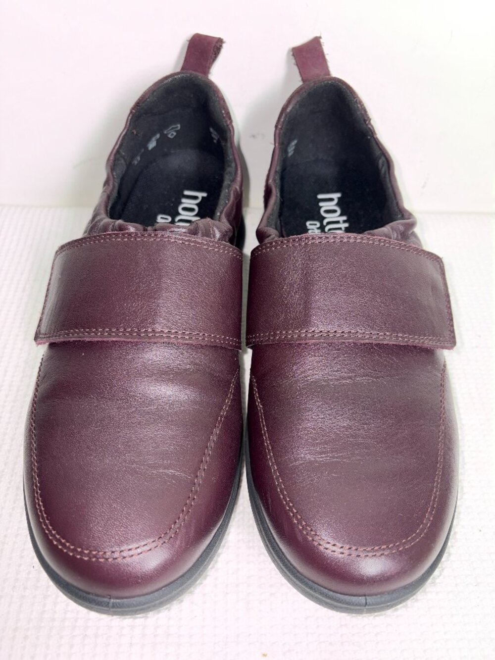 Hotter Women's Shoes Exton UK 4 US 6 Leather Comfort Burgundy Red Ortholite